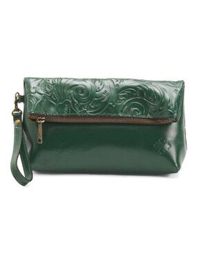 PATRICIA NASH Leather Valerie Foldover Wristlet Pouch